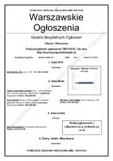 Warszawskie Ogłoszenia- Gazeta Bezpłatnych Ogloszeń