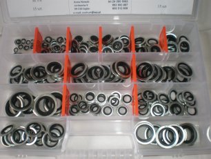 Zestaw podkładek Metalowo-Gumowych 220 el.