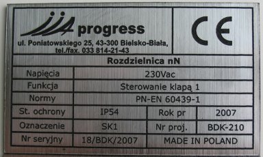 TABLICZKI ZNAMIONOWE