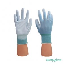 BLUE NYLON PU PALM GLOVE