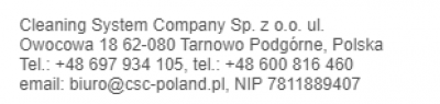 Cleaning System Company Sp. z o.o.