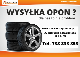 Wysyłka, opon,kół,felg, części Ship Center Suwałki