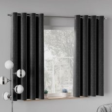 Agnes Zasłona Gotowa Na Przelotkach 140X160cm Czarny