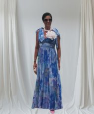 Italy Moda sukienka koktajlowa szyfonowa maxi rozmiar