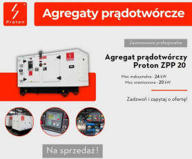 Agregat prądotwórczy 20 kW Proton ZPP 20 DIESEL + Automatyka