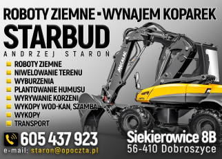 STARBUD Andrzej Staroń. WYKOPY I ROBOTY ZIEMNE.